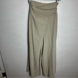 ❌SOLD❌Grade & Gather Wrap Pants Women's Small 100% Cotton Wide Leg Tan Lightweig